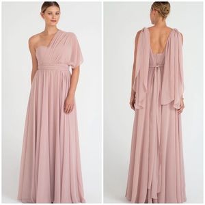 Jenny Yoo Convertible Bridesmaid Dress Mira In Whipped Apricot Luxe Chiffon Sz 8
